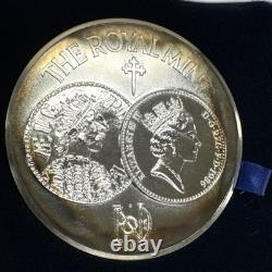 1986 UK Royal Mint 1100 Years. 925 Silver Medal Queen Elizabeth & King Alfred