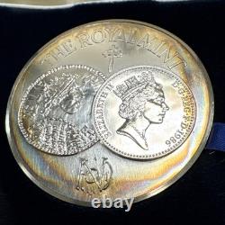 1986 UK Royal Mint 1100 Years. 925 Silver Medal Queen Elizabeth & King Alfred