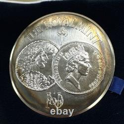 1986 UK Royal Mint 1100 Years. 925 Silver Medal Queen Elizabeth & King Alfred