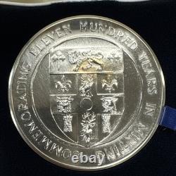 1986 UK Royal Mint 1100 Years. 925 Silver Medal Queen Elizabeth & King Alfred