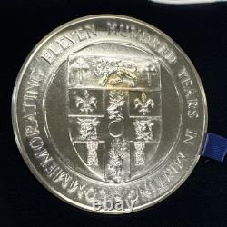 1986 UK Royal Mint 1100 Years. 925 Silver Medal Queen Elizabeth & King Alfred