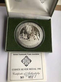 1988 Royal Mint BNTA Coinex 5oz. 999 Silver Medal No. 72 With Coa Limited Piece