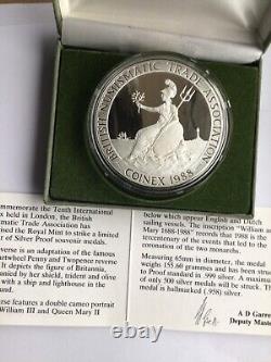 1988 Royal Mint BNTA Coinex 5oz. 999 Silver Medal No. 72 With Coa Limited Piece
