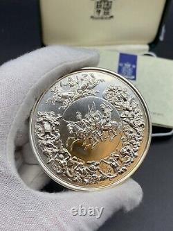 1990 United Kingdom 175th Anniversary of Waterloo 4.8 Oz. Silver Pistrucci Medal