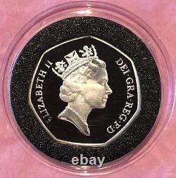 1992 1993 Fifty Pence UK Proof Coin 13.5 Grams Sterling Silver. 925 Fine Medal