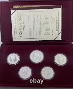 1992 Royal Ladies Masterpieces In 92.5% Silver Set 4x Coins & 1x Medallion #8840