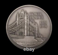 1994 CENTENARY OF TOWER BRIDGE 63mm SILVER MEDAL THE ROYAL MINT