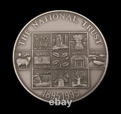 1995 NATIONAL TRUST CENTENARY 63mm SILVER MEDAL BY THE ROYAL MINT
