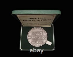 1995 NATIONAL TRUST CENTENARY 63mm SILVER MEDAL BY THE ROYAL MINT