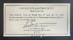 1995 Special World War II 50th Annv. 2 Coin. 999 Fine Silver Medal OGP Box & COA