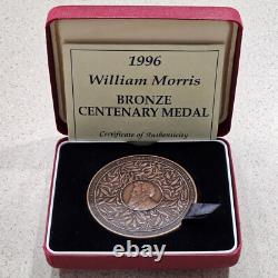 1996 William Morris Artist & Poet Centenary 2.5 Inch Bronze Medallion, Box & COA