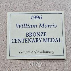 1996 William Morris Artist & Poet Centenary 2.5 Inch Bronze Medallion, Box & COA