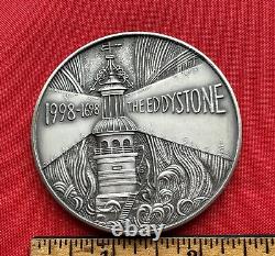 1998 Tercentenary Eddystone Lighthouse Royal Mint Sterling Silver Medal, 153 gr