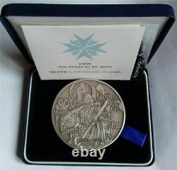 1999 Royal Mint Order of St John Silver Medal 155g Cased With COA