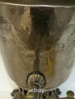 19th C Imperial Russian Batashev Tula Samovar Medal Marks Antique Brass
