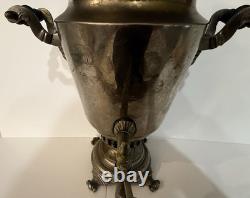 19th C Imperial Russian Batashev Tula Samovar Medal Marks Antique Brass