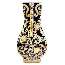 19th Century Giant Royal Medallion Japanese Porcelain Gourd Square Vase 14x9 In