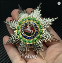 1 Pair of Royal Guelphic Order Breast Star Enamel Medal Reproduction