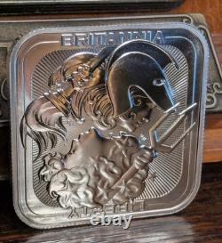1oz Royal Mint Britannia. 9999 Fine Silver Bar Security Feature Design