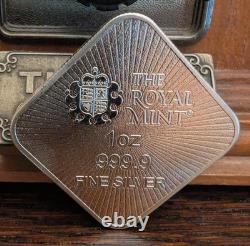 1oz Royal Mint Britannia. 9999 Fine Silver Bar Security Feature Design