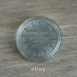 2000 ROYAL MINT ENTRY INTO THE NEW MILLENNIUM 39mm SILVER MEDAL No COA (34491)