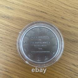 2000 ROYAL MINT ENTRY INTO THE NEW MILLENNIUM 39mm SILVER MEDAL with COA #25228