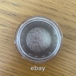 2000 ROYAL MINT ENTRY INTO THE NEW MILLENNIUM 39mm SILVER MEDAL with COA #25228