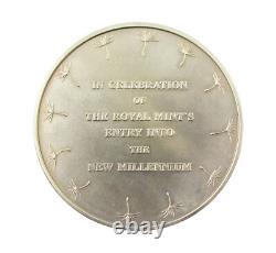 2000 THE ROYAL MINT ENTRY INTO THE NEW MILLENNIUM 39mm SILVER MEDAL 65 STRUCK