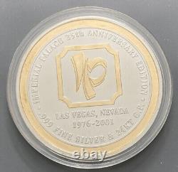 2001 Imperial Palace Las Vegas 25th Anniv 3.36 oz. 999 Silver Coin Medal 24K GP