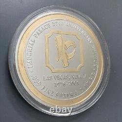 2001 Imperial Palace Las Vegas 25th Anniv 3.36 oz. 999 Silver Coin Medal 24K GP