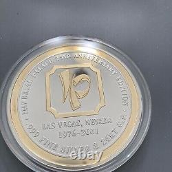 2001 Imperial Palace Las Vegas 25th Anniv 3.36 oz. 999 Silver Coin Medal 24K GP