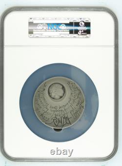 2009 Great Britain Royal Mint Queen Elizabeth Silver Medal 5oz NGC MS69 Antiqued