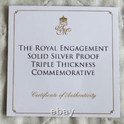 2017 HARRY & MEGHAN ROYAL ENGAGEMENT TRIPLE THICKNESS SILVER PROOF MEDAL mint 99