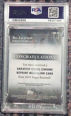 2019 Bo Jackson Topps Chrome Factory Set Rookie Reprint Medallion 10/50 PSA 9