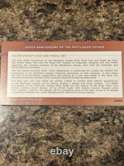 2020 Royal Mint 400th Anniversary Mayflower Voyage Silver Proof Coin & Medal Set