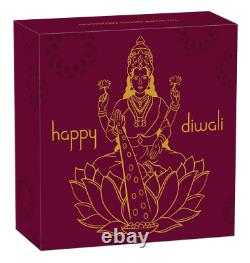 2020 TUVALU Diwali Festival Hindu New Year Gift 1oz Silver Gilt NGC PF70 Medal