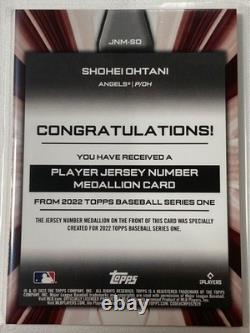 2022 Topps Shohei Ohtani Commemorative Jersey Number Royal Blue Medallion