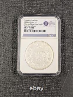 2024 Great Britain The Waterloo Medal 2 oz Silver NGC PF 70 MATTE FDOI Pop-59