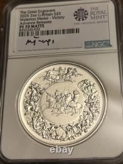 2025 Royal Mint Britain Victory Waterloo Medal PF 70 Advanced Jennings Matte