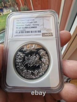 2025 Royal Mint Great Engravers 2oz Silver Victory Waterloo Medal NGC PF 69