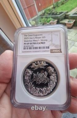 2025 Royal Mint Great Engravers 2oz Silver Victory Waterloo Medal NGC PF 69