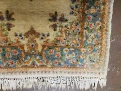 2' X 4' Handmade India Royal Kirman Wool Area Rug Hand Knotted Carpet Beige