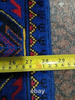 2x10 Royal Blue Tribal Handmade Runner Rug For Kitchen, Bathroom, Narrow Hallways