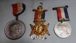 3 British Royal Coronation Medals (Ed. VII & Alexandra, Geo. V, Geo VI & Elizabeth)
