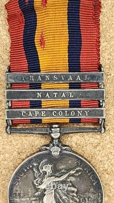 3 Clasp British Boer War 1899 Queens South African Medal Kings Royal Rifles