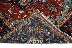 3x5, 5x8, 8x10 and 9x12 Rust and Blue Hand Knotted Traditional Oriental Rug