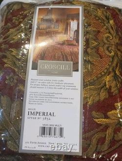 4pc Croscill Imperial Empress Window Swag Valences Red Gold Fringe 44X25