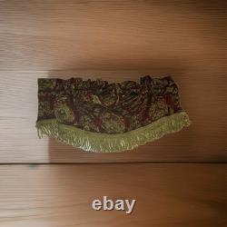 4pc Croscill Imperial Empress Window Swag Valences Red Gold Fringe 44X25