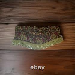 4pc Croscill Imperial Empress Window Swag Valences Red Gold Fringe 44X25