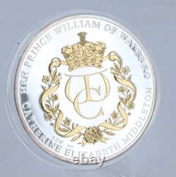 5oz Silver Medal with Gold Plating to Celebrate the Royal Engagement